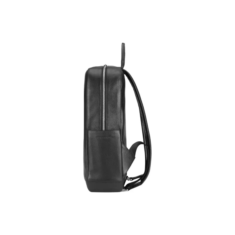 MOLESKINE Grained Cow Leather Backpack Men's Black-1