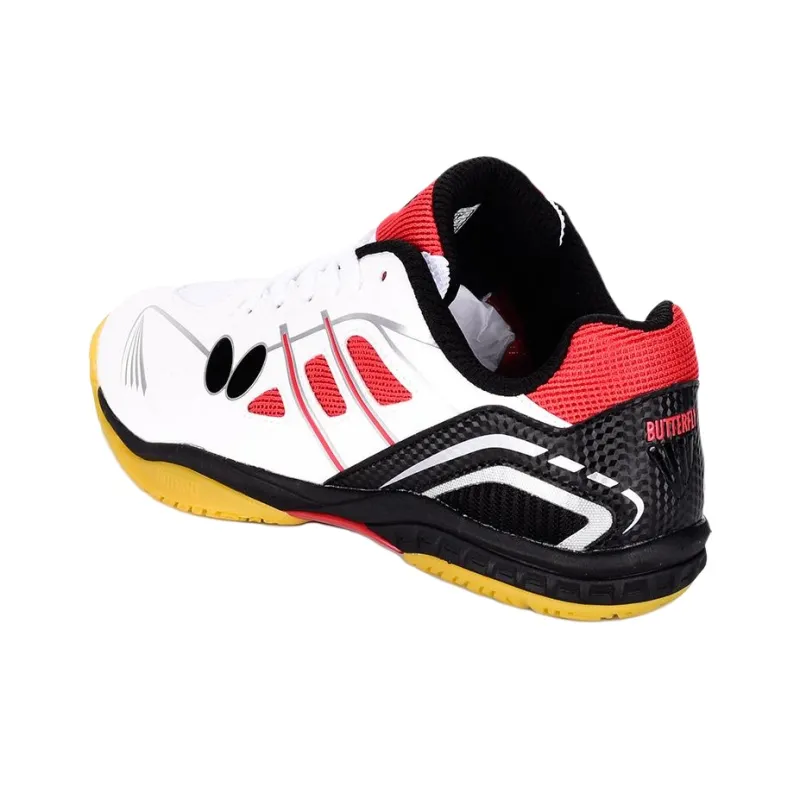 Butterfly Slip Resistant And Breathable Low Top Training Shoes Unisex White Red-1
