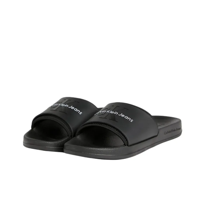 CKJ CALVIN KLEIN JEANS Abrasion Resistant Slide Slippers Women's Black-2