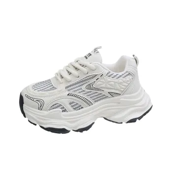 Luji Chunky Sneakers Women's Low Top Ecru/Silver/Red