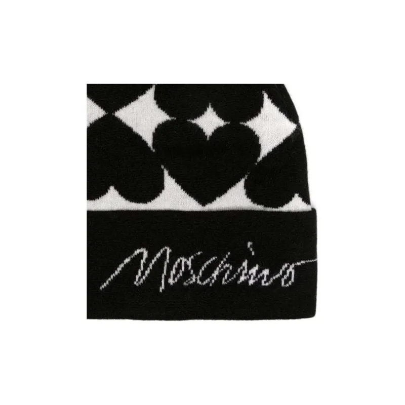 MOSCHINO Heart-jacquard Wool-blend Beanie-2