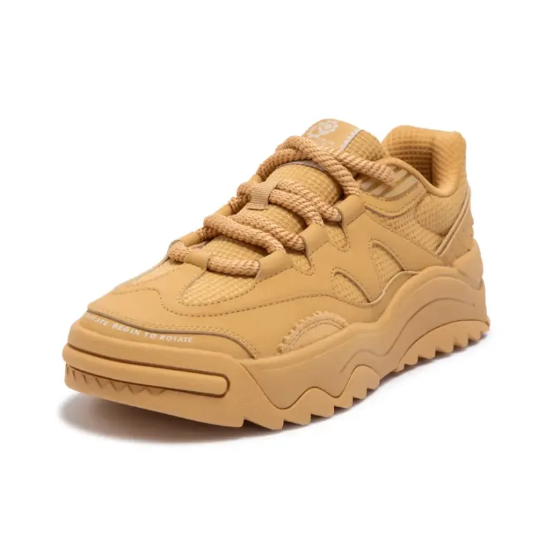 361° Wear-Resistant Low-Top Skateboard Shoes Men's Yellow Brown-1