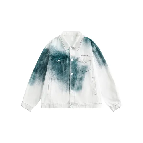 After Home Party Jackets Unisex Cyan-white Gradient