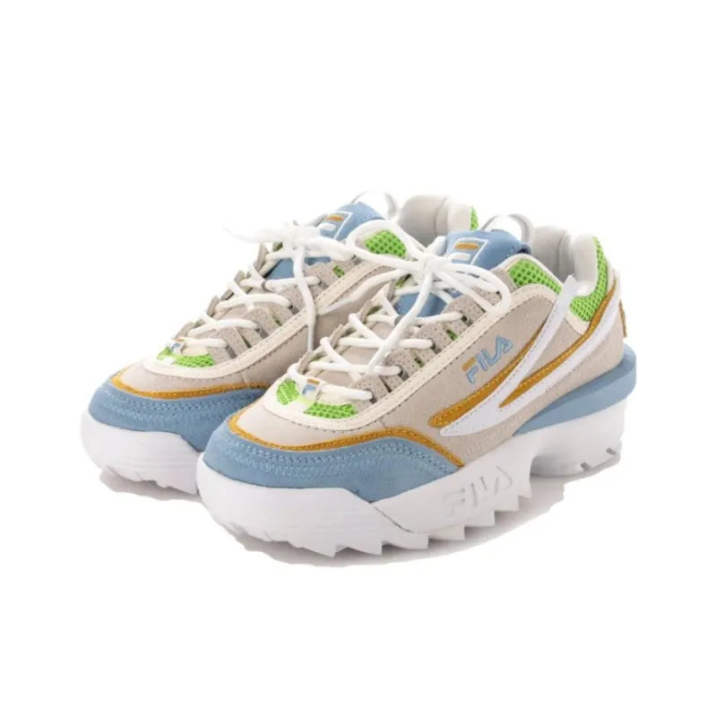 FILA Disruptor 2 Abrasion Resistant Breathable Low Top Running Shoes Women's Gray Blue-1