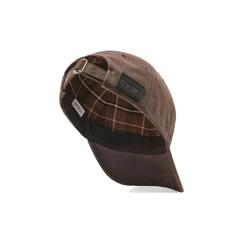 LOEWE Cotton Baseball Caps Unisex Brown-1