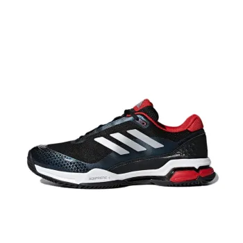 Adidas Barricade Club Slip Resistant Low Top Tennis Shoes Men's Black Silver