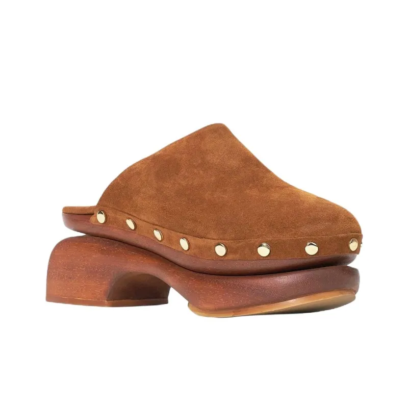 Staud Closed Toe Slippers 7.5cm Women's Brown-2