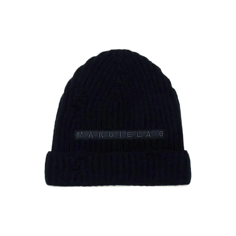 MM6 Maison Margiela Distressed Ribbed Knit Beanie-0