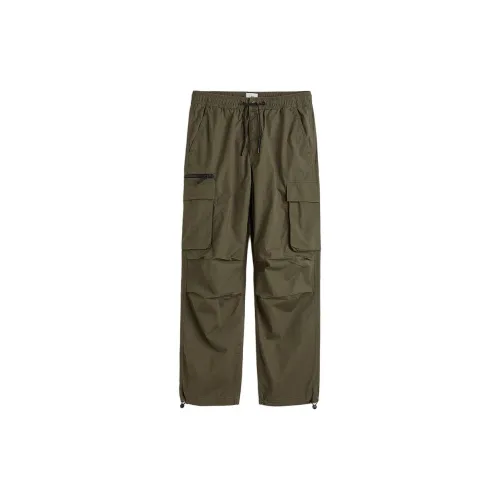 H&M Cargo Pants Men Dark Khaki Green