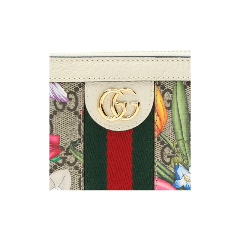 GUCCI Ophidia Canvas With Leather Wallets With Money Clip Women's Ebony/White/Multicolor-4
