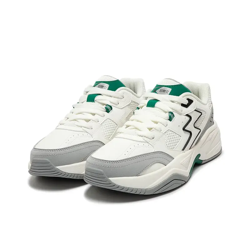 361° Sailing Series Wear Resistant Slip Resistant Low Top Chunky Sneakers Men's White Gray-2