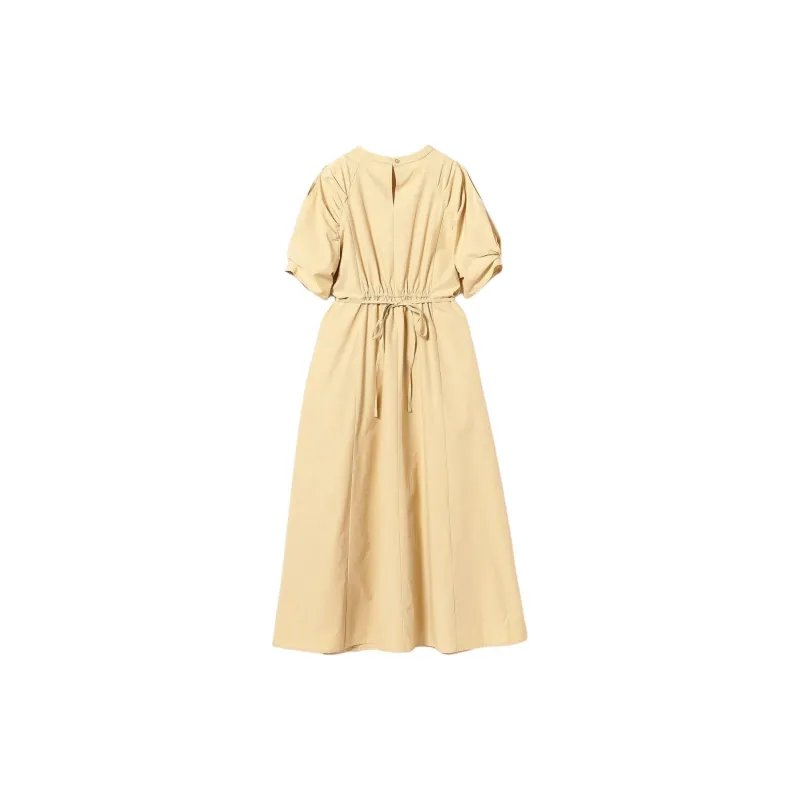 Beams Short Sleeved Dress Women's Yellow-1