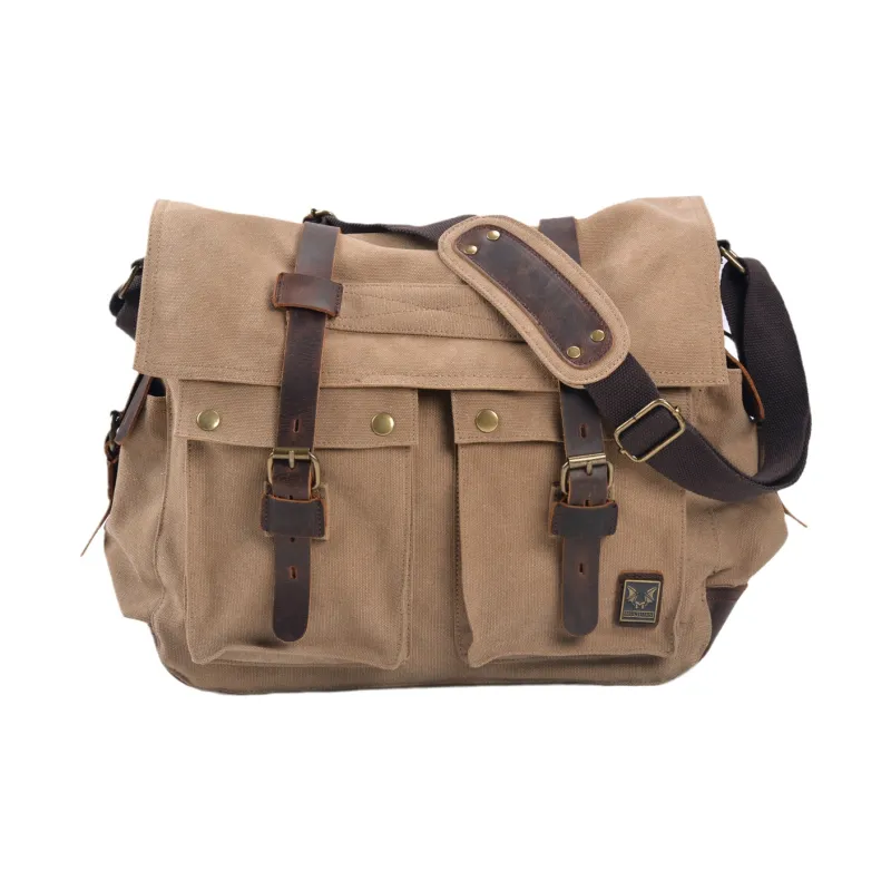 TTaG．baG Canvas Cowhide Canvas Bag Crossbody Bag Men's-0