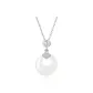 Silver 925-Fu Character Pendant Peaceful Buckle Necklace, Silver