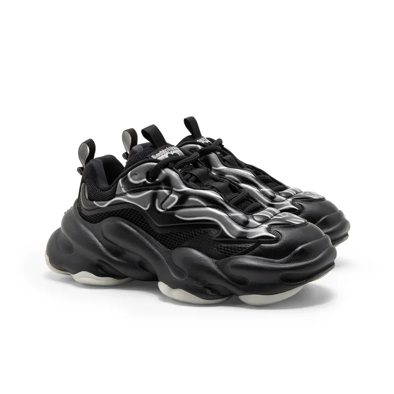 STARTER Cloud Shoes Anti Slip Wear Resistant Low Top Chunky Sneakers Men's Punk Black-1