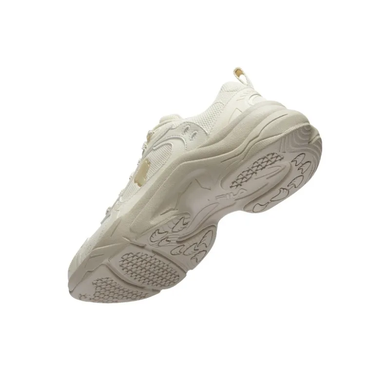 FILA FUSION UNIQUE Durable Breathable Low-Top Casual Shoes Women's Antique White Color-5
