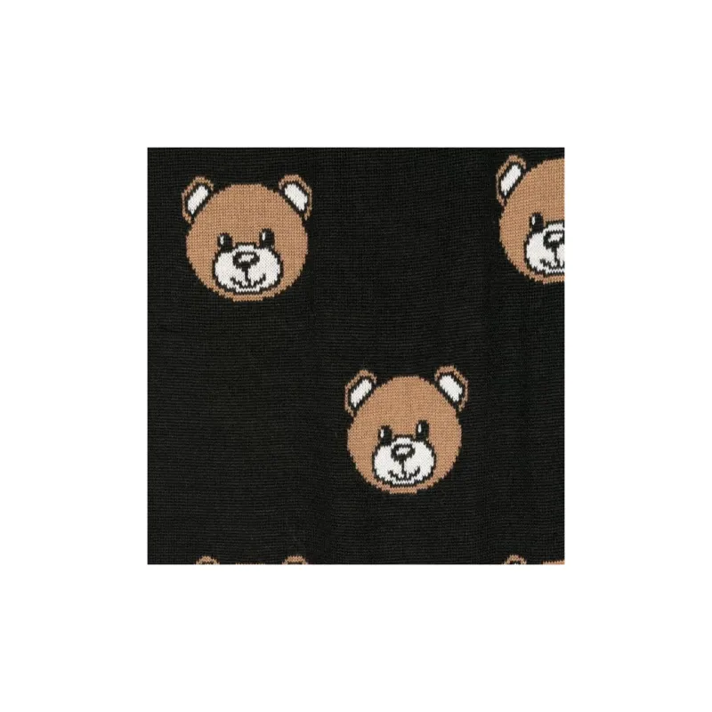 MOSCHINO Teddy Bear-jacquard Wool-blend Scarf-2
