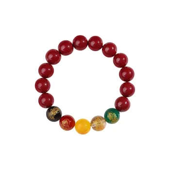 YUOFFICIAL Reconstructed Cinnabar Bracelets Unisex