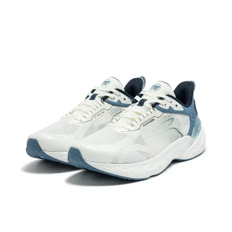 361° Popping Foam Cushioning Breathable Low-Top Training Running Shoes Men's White Blue-2