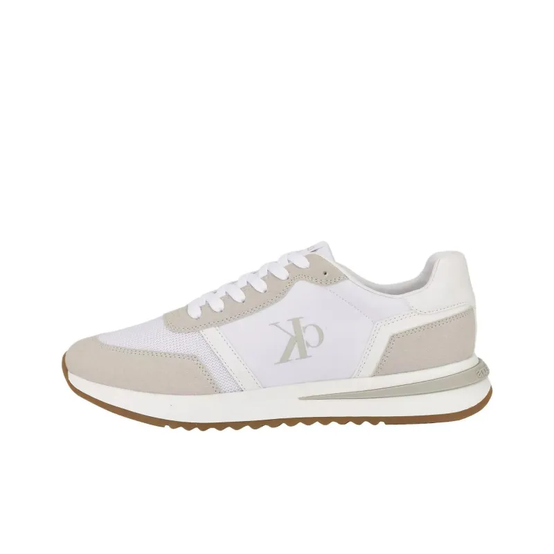 CKJ CALVIN KLEIN JEANS Picio Monogram Logo Low-Top Casual Shoes Men's Light Gray-0