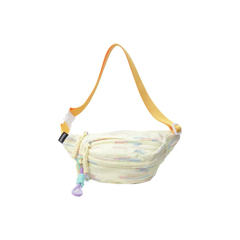 MOK Nylon Fabric Sling Bag Regular Unisex Ecru/Black/Pink/Yellow-10