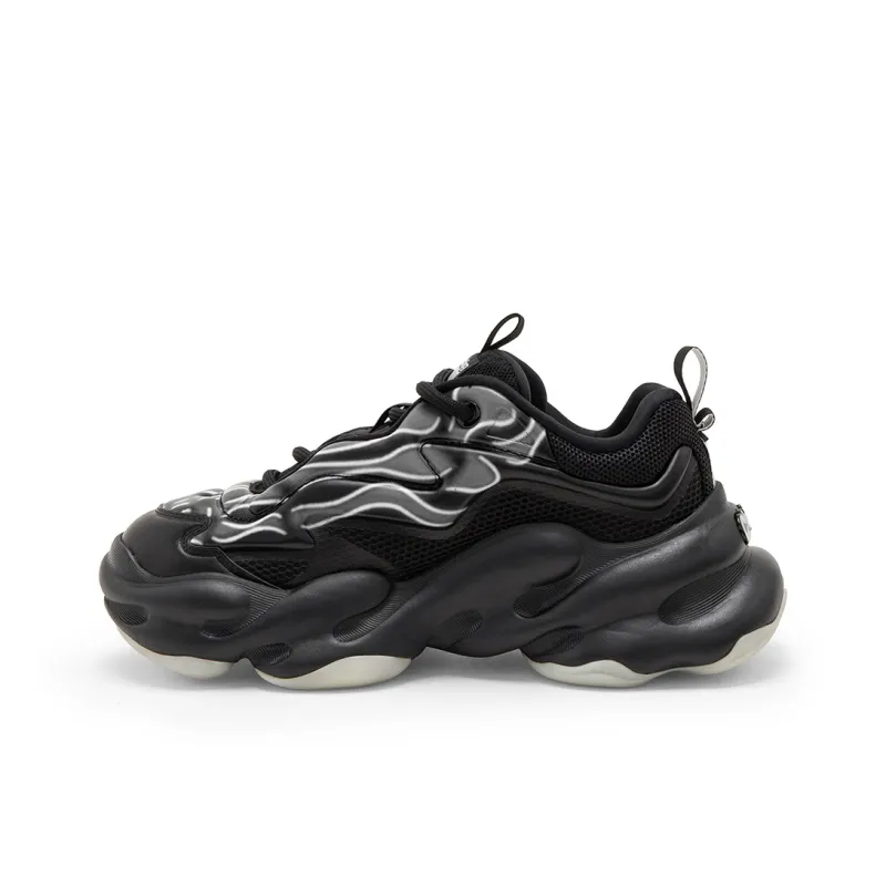STARTER Cloud Shoes Anti Slip Wear Resistant Low Top Chunky Sneakers Men's Punk Black-0