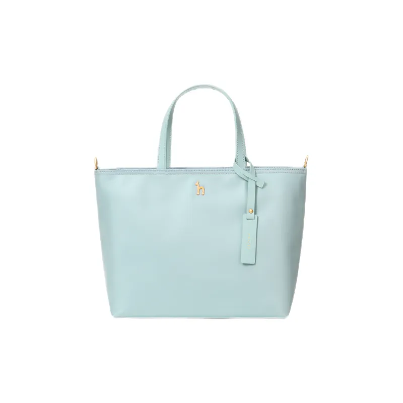 HAZZYS Fabric Tote Bag Shopping Bag Handbag Medium Size Women's Solid Color-7