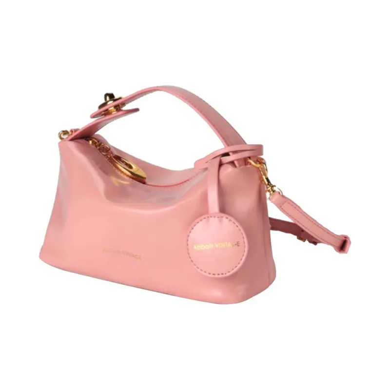 Abbott-VINTAGE Cow Leather Shoulder Bag Crossbody Bag Handbag Women's-0