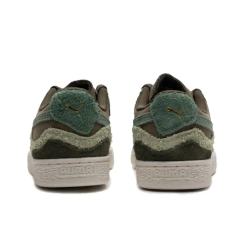 PUMA Suede Trippy Low Top Skateboard Shoes Unisex Army Green Olive Green-3