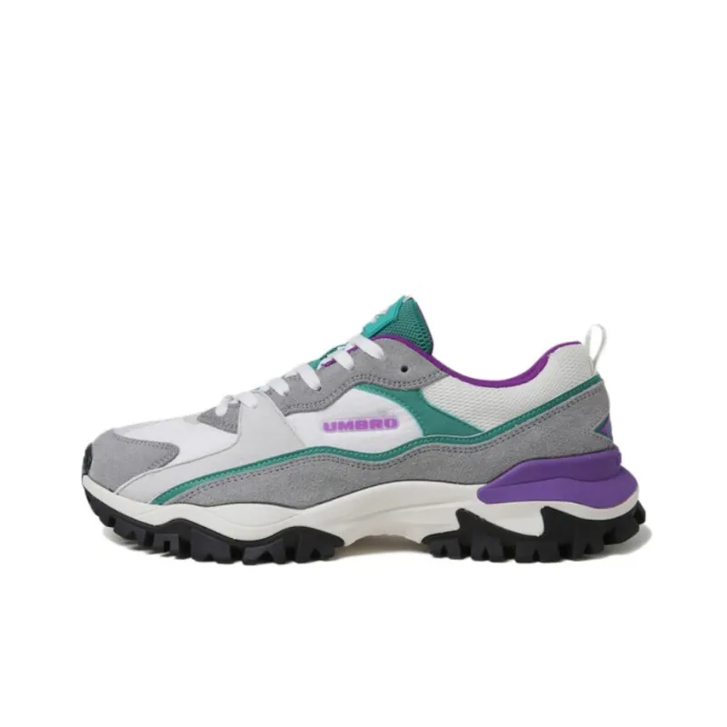 Umbro Anti Slip Wear Resistant Low Top Casual Shoes Unisex White Purple-0