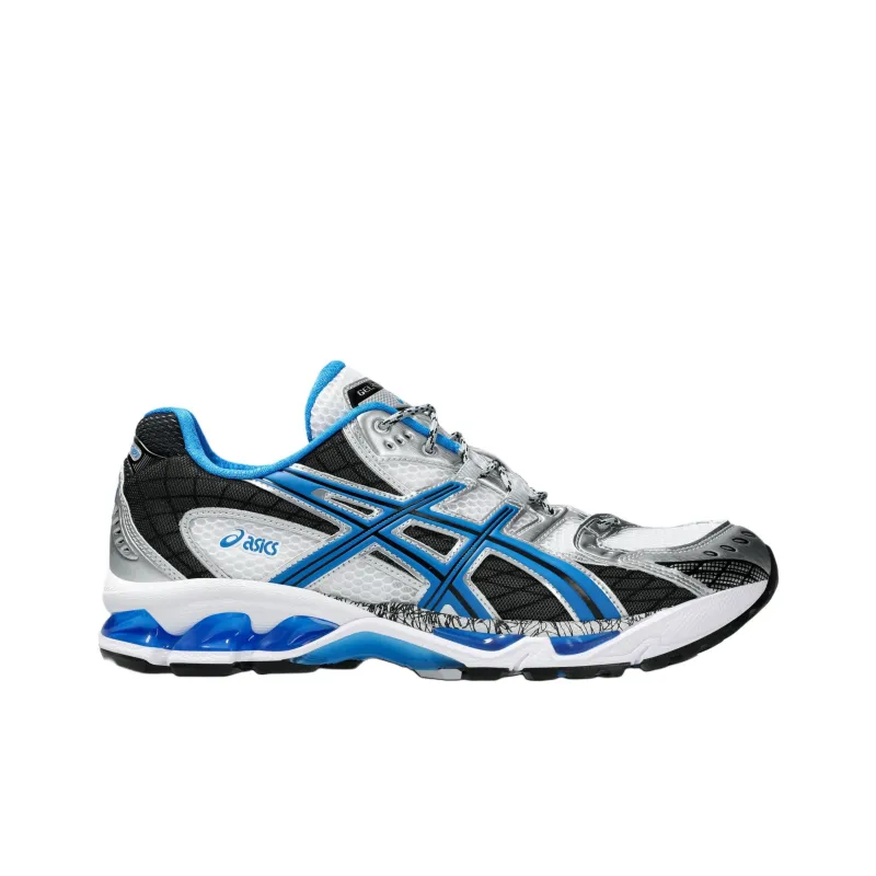 Asics GEL Nimbus 10.1 Abrasion Resistant Low Top Casual Running Shoes Unisex White Blue-3