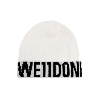 WE11DONE Intarsia-knit Logo Beanie