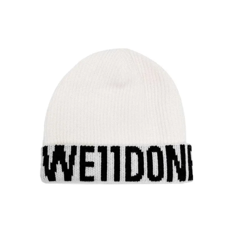 WE11DONE Intarsia knit Logo Beanie-0