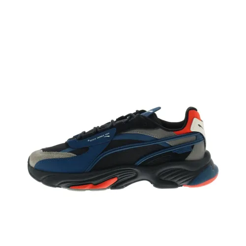 PUMA Rs Connect Cushioning, Slip Resistant, And Abrasion Resistant Low Top Running Shoes Men's Black Blue