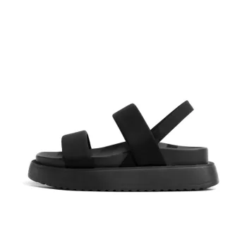 Old Meow Square Toe Platform One-Strap Sandals 5cm Women's Black