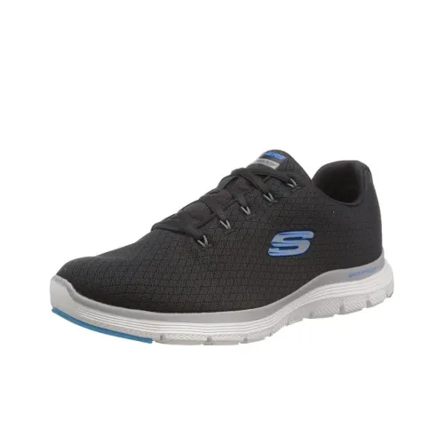 Skechers Flex Advantage 4.0 Cushioning, Wear Resistant Low Top Training Running Shoes Men's Black Blue