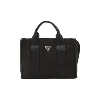 GUESS Cotton Tote Bag Shopping Bag Shoulder Bag Crossbody Bag Handbag Small Size Women's Black