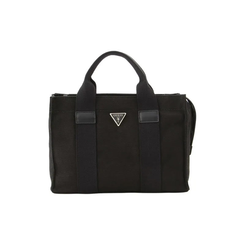 GUESS Cotton Tote Bag Shopping Bag Shoulder Bag Crossbody Bag Handbag Small Size Women's Black-0