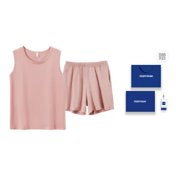 Floating Light Islands Pajama Set Women's Gift Box Set Light Pink