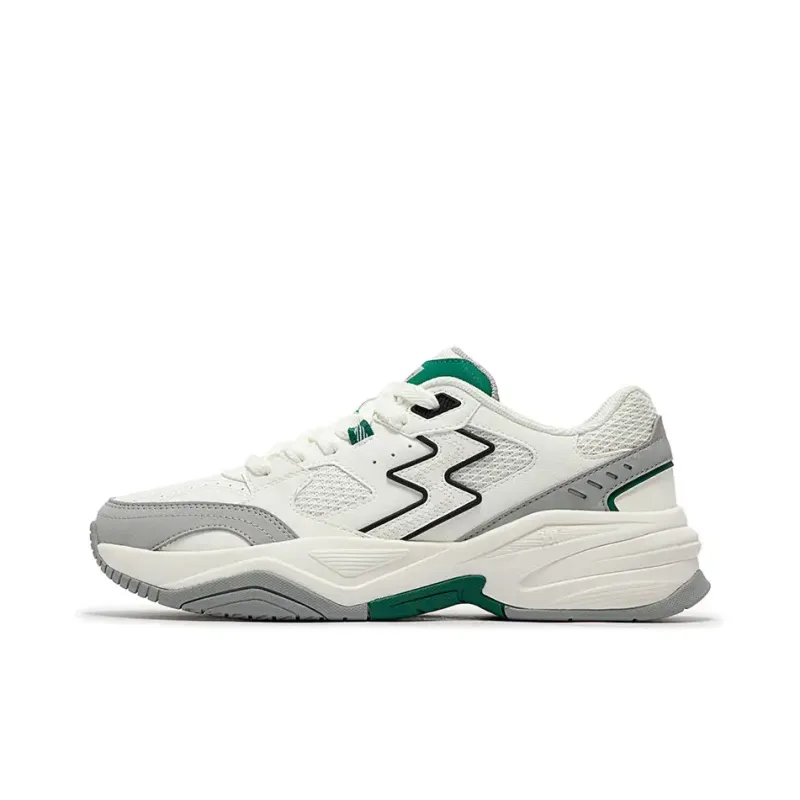 361° Sailing Series Wear Resistant Slip Resistant Low Top Chunky Sneakers Men's White Gray-0