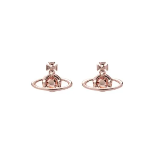 Vivienne Westwood - Saturn Rhinestone Stud Earrings Women's Gujin Diamond Gold