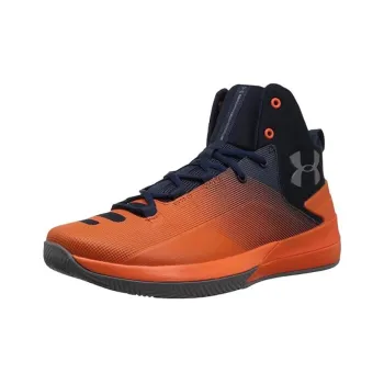 Under Armour Rocket3 Anti Slip Wear Resistant Mid Top Basketball Shoes Men's Orange Blue
