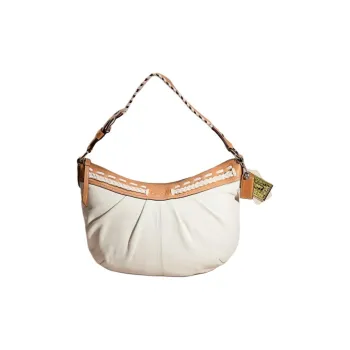 COACH Hobo Leather Handbag Shoulder Bag Unisex White