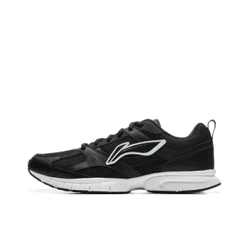LiNing R037 Cushioned Slip Resistant Abrasion Resistant Breathable Low Top Running Shoes Men's Black