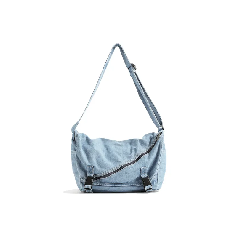 UNITE STAR Canvas Shoulder Bag, Crossbody Bag Women's Light Blue/Dark Blue-1