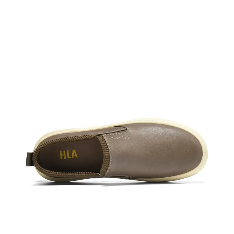 HLA Leather Vintage Fashion Casual Slip-on Skateboard Shoes Men's-9