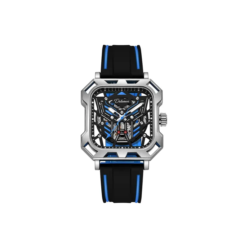 Dulunwe Space Mecha Collection Automatic Mechanical Movement Silicone Strap Watch Men's Watches Black Dial-1