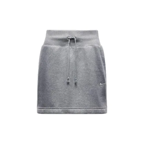 Nike Sportswear Phoenix Fleece Casual Short Skirts Women's Dark Gray