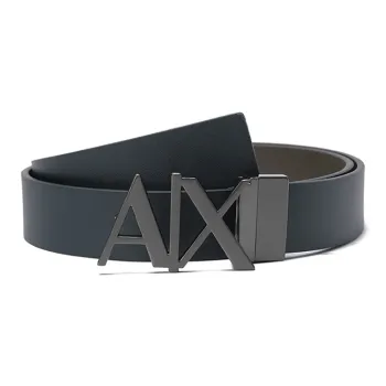 ARMANI EXCHANGE Logo Plaque Leather Belt