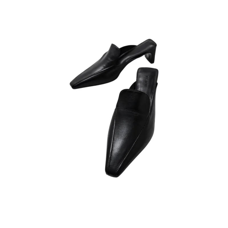 ST. AGNI Closed Toe Slippers 5cm Women's Black-2